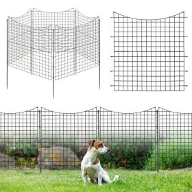 Decorative Garden Fence with 5 Panels and 5 Stakes