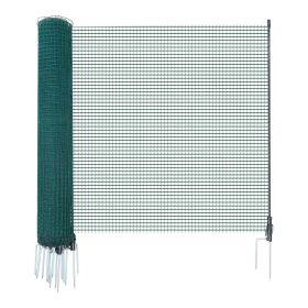Temporary Fence with Posts, 3 x 49.2 FT Plastic Mesh Fencing, Garden Safety Fences Netting with Double-Spike Stakes & Guy Ropes