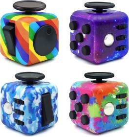 be,Fidget Toy Cu 4 Pack Cube Fidget Anxiety Relief Toys for Kids and Adults, 6 Sided Fidget Toys Cube Hand-Held for Adults