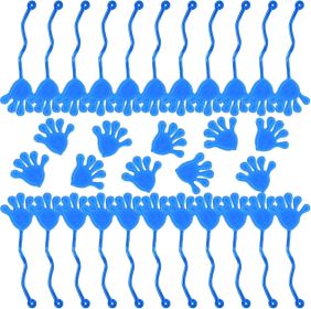 24 Pcs Blue Sticky Hands Bulk Stretchy Sticky Hand Toy Stretchy Hands Fidget Toys for Kids Birthday Party Favors Goodie Bag Stuffers Filler Class