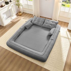 Human Dog Bed, Lazy Sofa Couch, 78.7" Multi-Functional Foldable Sofa Bed, 3-in-1 Teddy Fabric Foam-Filled Sleeper Sofa Bed for Living Room,Guest